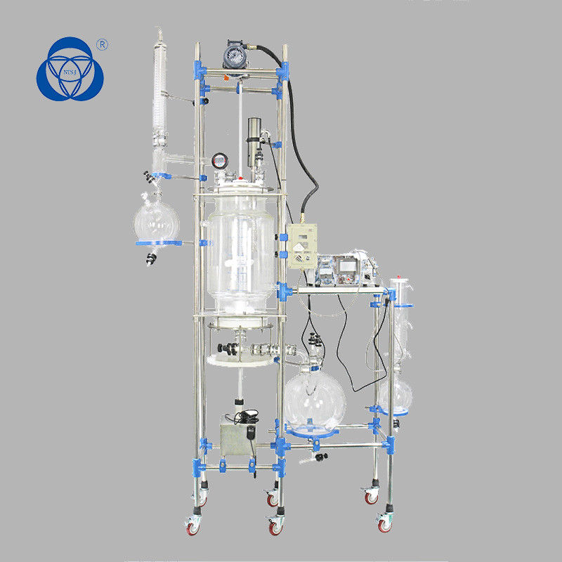 50l Jacketed Glass Reactor Vessel Corrosion Resistent Long Durability